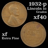 1932-p Lincoln Cent 1c Grades xf