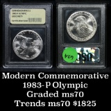 1983-p Olympic Modern Commem Dollar $1 Graded ms70, Perfection by USCG