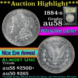 ***Auction Highlight*** 1884-s Morgan Dollar $1 Graded Choice AU/BU Slider by USCG (fc)
