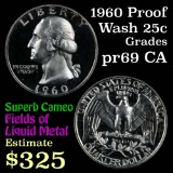 1960 Washington Quarter 25c Grades Gem++ Proof Cameo (fc)