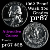 1962 Washington Quarter 25c Grades GEM++ Proof
