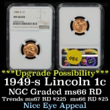 NGC 1949-s Lincoln Cent 1c Graded ms66 RD by NGC