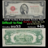 1928-F $2 Red Seal Legal Tender Note Grades Select AU