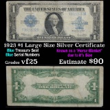 1923 $1 Large Size Silver Certifcate Grades vf+