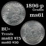 1896-p Morgan Dollar $1 Grades BU+
