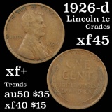 1926-d Lincoln Cent 1c Grades xf+