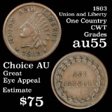1863 Civil War Token Grades Choice AU