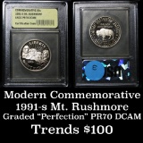 1991-s Mt. Rushmore Modern Commem Half Dollar 50c Graded GEM++ Proof Deep Cameo by USCG