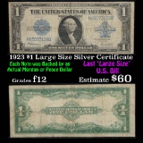 1923 $1 Large Size Silver Certifcate Grades f, fine
