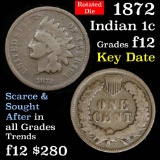 1872 Indian Cent 1c Grades f, fine