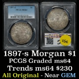 PCGS 1897-s Morgan Dollar $1 Graded ms64 by PCGS (fc)