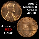 1961-d Lincoln Cent 1c Grades GEM Unc RD