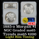 NGC 1885-o Morgan Dollar $1 Graded ms65 by NGC (fc)