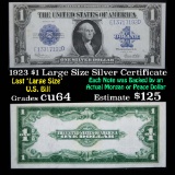 1923 $1 Large Size Silver Certifcate Grades cu64, crisp unc