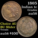 1865 Indian Cent 1c Grades Choice AU/BU Slider