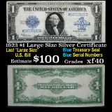 1923 $1 Large Size Silver Certifcate Grades xf