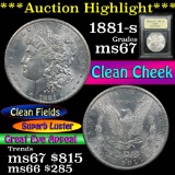 ***Auction Highlight*** 1881-s Morgan Dollar $1 Graded GEM++ Unc by USCG (fc)