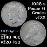 1928-s Peace Dollar $1 Grades vf++