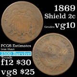 1869 2 Cent Piece 2c Grades vg+