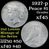 1927-p Peace Dollar $1 Grades xf+
