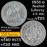 1851-o Seated Liberty Half Dime 1/2 10c Grades vf+
