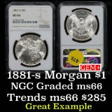 NGC 1881-s Morgan Dollar $1 Graded ms66 by NGC (fc)