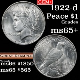 1922-p Peace Dollar $1 Grades GEM+ Unc (fc)