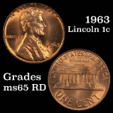 1963-p Lincoln Cent 1c Grades GEM Unc RD