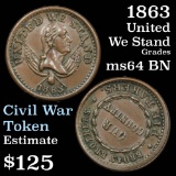 1863 Civil War Store Card  Grades Choice Unc BN