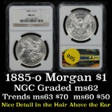 NGC 1885-o Morgan Dollar $1 Graded ms62 by NGC