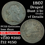 1807 Draped Bust Half Cent 1/2c Grades vf details