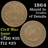 1864 2 Cent Piece 2c Grades vf details