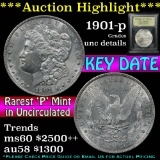 ***Auction Highlight*** 1901-p Morgan Dollar $1 Graded Unc Details by USCG (fc)