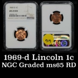 NGC 1969-d Lincoln Cent 1c Graded ms65 RD by NGC
