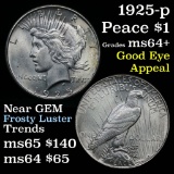 1925-p Peace Dollar $1 Grades Choice+ Unc