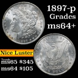 1897-p Morgan Dollar $1 Grades Choice+ Unc (fc)