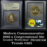 1989-s Congressional Modern Commem Half Dollar 50c Graded Perfection, Gem++ PR DCAM by USCG