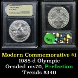 1988-d Olympic Modern Commem Dollar $1 Graded Perfection, Gem++ Unc by USCG