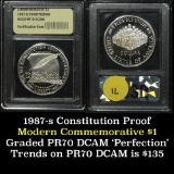 1987-s Constitution Modern Commem Dollar $1 Graded GEM++ Proof Deep Cameo by USCG