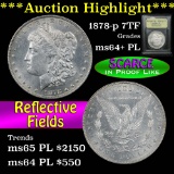 ***Auction Highlight*** 1878-p 7tf Morgan Dollar $1 Graded Choice Unc+ PL by USCG (fc)