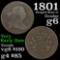 1801 Draped Bust Large Cent 1c Grades