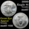 2000 Silver Eagle Dollar $1 Grades GEM++ Unc