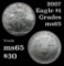 2007 Silver Eagle Dollar $1 Grades GEM Unc