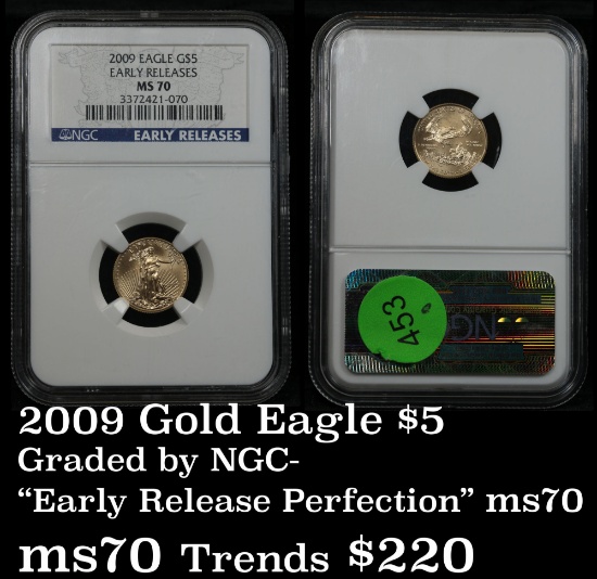 Perfect NGC 2009 Gold Eagle Five Dollars $5 Graded ms70 by NGC Early Release (fc)