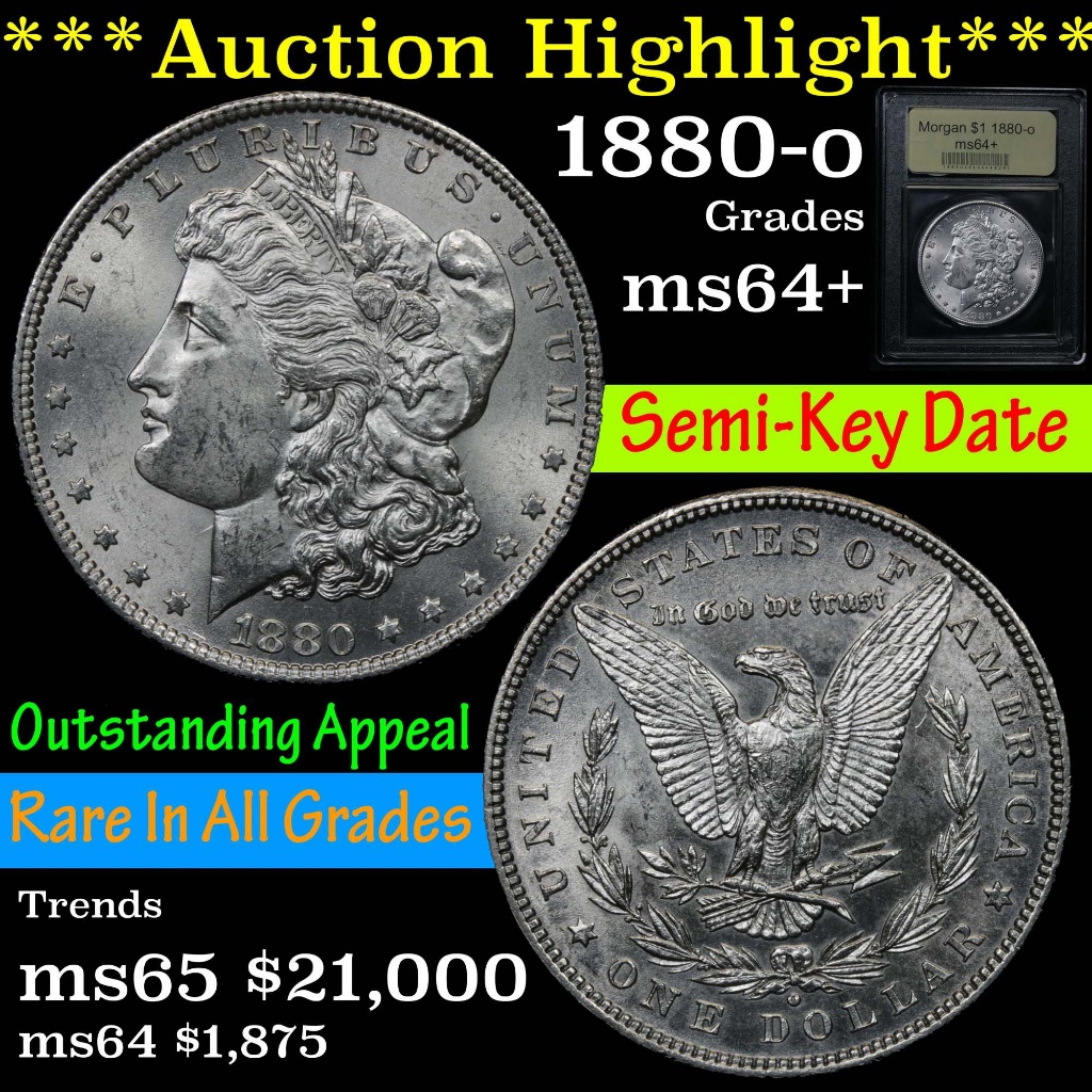 ***Auction Highlight*** 1880-o Morgan Dollar $1 Graded Choice+ Unc by USCG (fc)