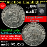 ***Auction Highlight*** 1832 Large Letters Capped Bust Half Dollar 50c Graded Select Unc USCG (fc)