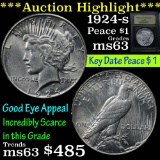 1924-s Peace Dollar $1 Graded Select Unc by USCG (fc)