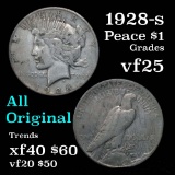 1928-s Peace Dollar $1 Grades vf+