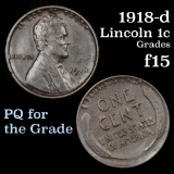 1918-d Lincoln Cent 1c Grades f+