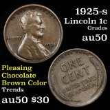 1925-s Lincoln Cent 1c Grades AU, Almost Unc